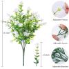 imageAmyHomie 20 Bundles Artificial Flowers for Outdoor Outside Spring Summer Decoration UV Resistant Faux Flowers No Fade Fake Plastic Plants Garden Porch Window Box DecoratingWhiteeucalyptus