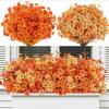 imageAmyHomie 20 Bundles Artificial Flowers for Outdoor Outside Spring Summer Decoration UV Resistant Faux Flowers No Fade Fake Plastic Plants Garden Porch Window Box DecoratingFall Orange Yellow