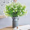 imageAmyHomie 20 Bundles Artificial Flowers for Outdoor Outside Spring Summer Decoration UV Resistant Faux Flowers No Fade Fake Plastic Plants Garden Porch Window Box DecoratingWhiteeucalyptus