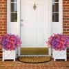 imageAmyHomie 20 Bundles Artificial Flowers for Outdoor Outside Spring Summer Decoration UV Resistant Faux Flowers No Fade Fake Plastic Plants Garden Porch Window Box DecoratingFuchsia Purple