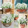 imageAmyHomie 20 Bundles Artificial Flowers for Outdoor Outside Spring Summer Decoration UV Resistant Faux Flowers No Fade Fake Plastic Plants Garden Porch Window Box DecoratingPure White