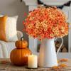 imageAmyHomie 20 Bundles Artificial Flowers for Outdoor Outside Spring Summer Decoration UV Resistant Faux Flowers No Fade Fake Plastic Plants Garden Porch Window Box DecoratingFall Orange Yellow