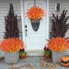 imageAmyHomie 20 Bundles Artificial Flowers for Outdoor Outside Spring Summer Decoration UV Resistant Faux Flowers No Fade Fake Plastic Plants Garden Porch Window Box DecoratingMix Orange