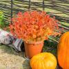 imageAmyHomie 20 Bundles Artificial Flowers for Outdoor Outside Spring Summer Decoration UV Resistant Faux Flowers No Fade Fake Plastic Plants Garden Porch Window Box DecoratingMix Orange