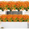imageAmyHomie 20 Bundles Artificial Flowers for Outdoor Outside Spring Summer Decoration UV Resistant Faux Flowers No Fade Fake Plastic Plants Garden Porch Window Box DecoratingOrange