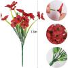 imageAmyHomie 20 Bundles Artificial Flowers for Outdoor Outside Spring Summer Decoration UV Resistant Faux Flowers No Fade Fake Plastic Plants Garden Porch Window Box DecoratingRed