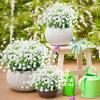imageAmyHomie 20 Bundles Artificial Flowers for Outdoor Outside Spring Summer Decoration UV Resistant Faux Flowers No Fade Fake Plastic Plants Garden Porch Window Box DecoratingPure White