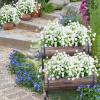imageAmyHomie 20 Bundles Artificial Flowers for Outdoor Outside Spring Summer Decoration UV Resistant Faux Flowers No Fade Fake Plastic Plants Garden Porch Window Box DecoratingPure White