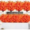 imageAmyHomie 20 Bundles Artificial Flowers for Outdoor Outside Spring Summer Decoration UV Resistant Faux Flowers No Fade Fake Plastic Plants Garden Porch Window Box DecoratingOrangeeucalyptus