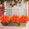 imageAmyHomie 20 Bundles Artificial Flowers for Outdoor Outside Spring Summer Decoration UV Resistant Faux Flowers No Fade Fake Plastic Plants Garden Porch Window Box DecoratingOrangeeucalyptus