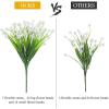 imageAmyHomie 20 Bundles Artificial Flowers for Outdoor Outside Spring Summer Decoration UV Resistant Faux Flowers No Fade Fake Plastic Plants Garden Porch Window Box DecoratingPure White