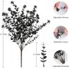 imageAmyHomie 20 Bundles Artificial Flowers for Outdoor Outside Spring Summer Decoration UV Resistant Faux Flowers No Fade Fake Plastic Plants Garden Porch Window Box DecoratingBlackeucalyptus