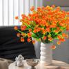 imageAmyHomie 20 Bundles Artificial Flowers for Outdoor Outside Spring Summer Decoration UV Resistant Faux Flowers No Fade Fake Plastic Plants Garden Porch Window Box DecoratingOrange