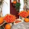 imageAmyHomie 20 Bundles Artificial Flowers for Outdoor Outside Spring Summer Decoration UV Resistant Faux Flowers No Fade Fake Plastic Plants Garden Porch Window Box DecoratingOrangeeucalyptus