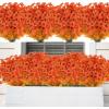 imageAmyHomie 20 Bundles Artificial Flowers for Outdoor Outside Spring Summer Decoration UV Resistant Faux Flowers No Fade Fake Plastic Plants Garden Porch Window Box DecoratingFall Orangeeucalyptus