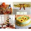 imageAmyHomie 40pcs 35quot Artificial Silk Yellow Sunflower Heads Fabric Floral for Baby Shower Home Decoration Wedding Decor Bride Holding FlowersDIY Garden Craft Art Decor