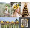 imageAmyHomie 40pcs 35quot Artificial Silk Yellow Sunflower Heads Fabric Floral for Baby Shower Home Decoration Wedding Decor Bride Holding FlowersDIY Garden Craft Art Decor