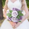 imageAmyHomie Artificial Flower Ivory Rose 25pcs Real Looking Fake Roses wStem for DIY Wedding Bouquets Centerpieces Arrangements Party Baby Shower Home DecorationsPale Lavender  Dusty Violet
