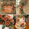 imageAmyHomie Artificial Flower Ivory Rose 25pcs Real Looking Fake Roses wStem for DIY Wedding Bouquets Centerpieces Arrangements Party Baby Shower Home DecorationsBurnt Orange