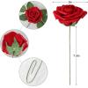 imageAmyHomie Artificial Flower Ivory Rose 25pcs Real Looking Fake Roses wStem for DIY Wedding Bouquets Centerpieces Arrangements Party Baby Shower Home DecorationsDark Red