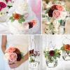 imageAmyHomie Artificial Flower Ivory Rose 25pcs Real Looking Fake Roses wStem for DIY Wedding Bouquets Centerpieces Arrangements Party Baby Shower Home DecorationsShades of Burgundy