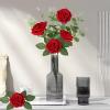 imageAmyHomie Artificial Flower Ivory Rose 25pcs Real Looking Fake Roses wStem for DIY Wedding Bouquets Centerpieces Arrangements Party Baby Shower Home DecorationsDark Red