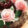 imageAmyHomie Artificial Flower Ivory Rose 25pcs Real Looking Fake Roses wStem for DIY Wedding Bouquets Centerpieces Arrangements Party Baby Shower Home DecorationsPink