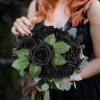imageAmyHomie Artificial Flower Ivory Rose 25pcs Real Looking Fake Roses wStem for DIY Wedding Bouquets Centerpieces Arrangements Party Baby Shower Home DecorationsBlack
