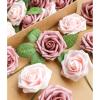 imageAmyHomie Artificial Flower Ivory Rose 25pcs Real Looking Fake Roses wStem for DIY Wedding Bouquets Centerpieces Arrangements Party Baby Shower Home DecorationsWarm Taupe  Nude