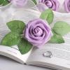 imageAmyHomie Artificial Flower Ivory Rose 25pcs Real Looking Fake Roses wStem for DIY Wedding Bouquets Centerpieces Arrangements Party Baby Shower Home DecorationsLavender