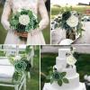 imageAmyHomie Artificial Flower Ivory Rose 25pcs Real Looking Fake Roses wStem for DIY Wedding Bouquets Centerpieces Arrangements Party Baby Shower Home DecorationsShades of Forest Green