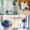 imageAmyHomie Artificial Flower Ivory Rose 25pcs Real Looking Fake Roses wStem for DIY Wedding Bouquets Centerpieces Arrangements Party Baby Shower Home DecorationsRoyal Blue