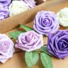 imageAmyHomie Artificial Flower Ivory Rose 25pcs Real Looking Fake Roses wStem for DIY Wedding Bouquets Centerpieces Arrangements Party Baby Shower Home DecorationsSeriesc Purple