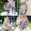 imageAmyHomie Artificial Flower Ivory Rose 25pcs Real Looking Fake Roses wStem for DIY Wedding Bouquets Centerpieces Arrangements Party Baby Shower Home DecorationsLavender