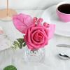 imageAmyHomie Artificial Flower Ivory Rose 25pcs Real Looking Fake Roses wStem for DIY Wedding Bouquets Centerpieces Arrangements Party Baby Shower Home DecorationsHot Pink