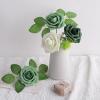 imageAmyHomie Artificial Flower Ivory Rose 25pcs Real Looking Fake Roses wStem for DIY Wedding Bouquets Centerpieces Arrangements Party Baby Shower Home DecorationsShades of Forest Green