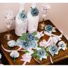 imageAmyHomie Artificial Flower Ivory Rose 25pcs Real Looking Fake Roses wStem for DIY Wedding Bouquets Centerpieces Arrangements Party Baby Shower Home DecorationsDusty Blue Shades
