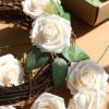 imageAmyHomie Artificial Flower Ivory Rose 25pcs Real Looking Fake Roses wStem for DIY Wedding Bouquets Centerpieces Arrangements Party Baby Shower Home DecorationsChampagne