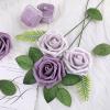 imageAmyHomie Artificial Flower Ivory Rose 25pcs Real Looking Fake Roses wStem for DIY Wedding Bouquets Centerpieces Arrangements Party Baby Shower Home DecorationsPale Lavender  Dusty Violet