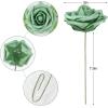 imageAmyHomie Artificial Flower Ivory Rose 25pcs Real Looking Fake Roses wStem for DIY Wedding Bouquets Centerpieces Arrangements Party Baby Shower Home DecorationsShades of Forest Green