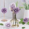 imageAmyHomie Artificial Flower Ivory Rose 25pcs Real Looking Fake Roses wStem for DIY Wedding Bouquets Centerpieces Arrangements Party Baby Shower Home DecorationsPale Lavender  Dusty Violet