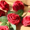 imageAmyHomie Artificial Flower Ivory Rose 25pcs Real Looking Fake Roses wStem for DIY Wedding Bouquets Centerpieces Arrangements Party Baby Shower Home DecorationsDark Red