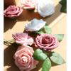 imageAmyHomie Artificial Flower Ivory Rose 25pcs Real Looking Fake Roses wStem for DIY Wedding Bouquets Centerpieces Arrangements Party Baby Shower Home DecorationsShades of Rose
