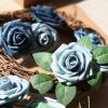 imageAmyHomie Artificial Flower Ivory Rose 25pcs Real Looking Fake Roses wStem for DIY Wedding Bouquets Centerpieces Arrangements Party Baby Shower Home DecorationsDusty Blue Shades