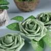 imageAmyHomie Artificial Flower Ivory Rose 25pcs Real Looking Fake Roses wStem for DIY Wedding Bouquets Centerpieces Arrangements Party Baby Shower Home DecorationsGreen