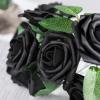 imageAmyHomie Artificial Flower Ivory Rose 25pcs Real Looking Fake Roses wStem for DIY Wedding Bouquets Centerpieces Arrangements Party Baby Shower Home DecorationsBlack