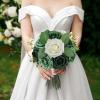 imageAmyHomie Artificial Flower Ivory Rose 25pcs Real Looking Fake Roses wStem for DIY Wedding Bouquets Centerpieces Arrangements Party Baby Shower Home DecorationsShades of Forest Green