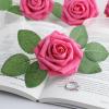 imageAmyHomie Artificial Flower Ivory Rose 25pcs Real Looking Fake Roses wStem for DIY Wedding Bouquets Centerpieces Arrangements Party Baby Shower Home DecorationsHot Pink