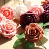 imageAmyHomie Artificial Flower Ivory Rose 25pcs Real Looking Fake Roses wStem for DIY Wedding Bouquets Centerpieces Arrangements Party Baby Shower Home DecorationsShades of Burgundy