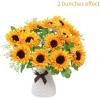 imageAmyHomie Artificial Flowers Artificial Sunflower Bouquets Fake Flowers for Baby Shower Home Decoration Wedding Decor Bride Holding Flowers DIY Garden Craft Art Decor